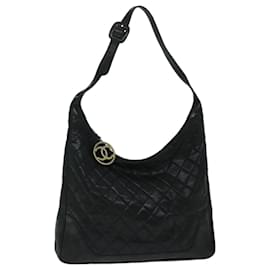 Chanel-CHANEL Shoulder Bag Lamb Skin Black CC Auth bs12444-Black