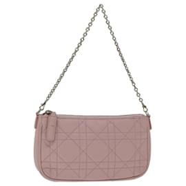 Christian Dior-Christian Dior Canage Cadena Bolso Lady Dior Piel De Cordero Rosa Auth yk10855-Rosa