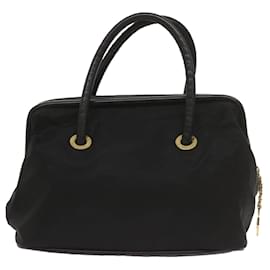 Céline-CELINE Bolso de Mano Nylon Negro Auth ep3513-Negro