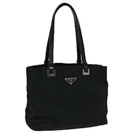 Prada-PRADA Hand Bag Nylon Black Auth 67075-Black