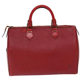 Louis Vuitton-Louis Vuitton Epi Speedy 30 Bolsa de Mão Castelhano Vermelho M43007 Autenticação de LV 67245-Outro