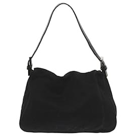 Fendi-FENDI Mamma Baguette Shoulder Bag Nylon Black 2321 26325 079 Auth ep3515-Black