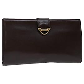 Givenchy-GIVENCHY Clutch Bag Leather Brown Auth bs12406-Brown