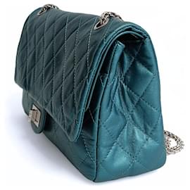 Chanel-Chanel Chanel shoulder bag 2.55 Dekamatrasse 30 Large lined flap-Blue,Light brown