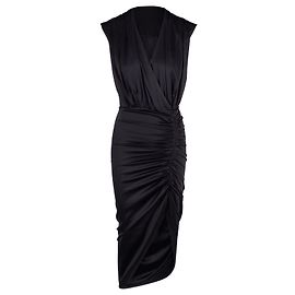 Veronica Beard Casela Schwarzes Seidenkleid Schwarz