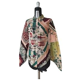 Jean Paul Gaultier-JPG Jean's Paul Gaultier cotton abstract Paris printed shirt blouse camisole-Multiple colors