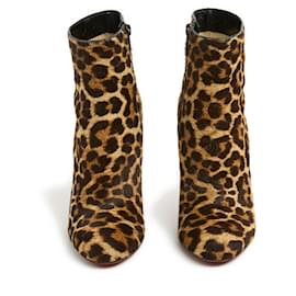 Christian Louboutin-Christian Louboutin Panther Fifi Booty 110 Ankle Boots EU39 US8.5-Imprimé léopard
