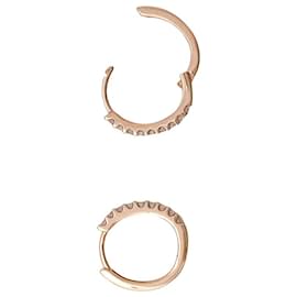 inconnue-Pair of small creoles in pink gold, diamants.-Other