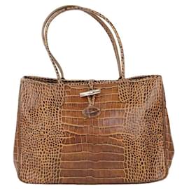 Longchamp-Leather shoulder bag-Brown