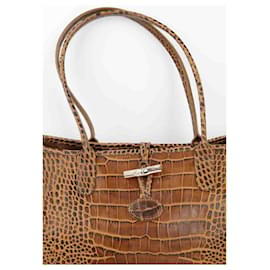 Longchamp-Leather shoulder bag-Brown