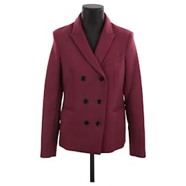 Sandro-Cotton suit jacket-Dark red
