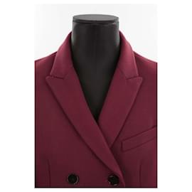 Sandro-Cotton suit jacket-Dark red