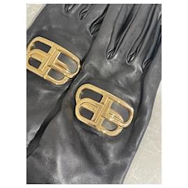 Balenciaga-BALENCIAGA  Gloves T.International M Leather-Black