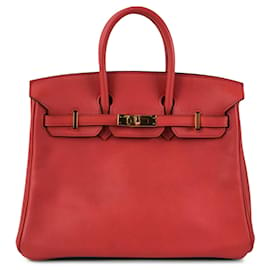 Hermès-Hermes 2017 Swift Birkin 25 Red-Red