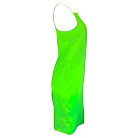 Autre Marque-Vestido sin mangas de satén verde neón de Kwaidan Editions-Verde