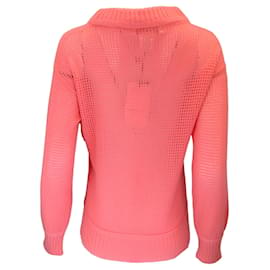 Autre Marque-Lamberto Losani Flamingo Pink Floral Cashmere Knit Sweater-Pink