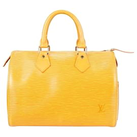 Louis Vuitton-Louis Vuitton Yellow Epi Leather Speedy 25 handbag-Yellow