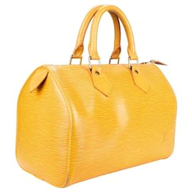Louis Vuitton-Louis Vuitton Yellow Epi Leather Speedy 25 handbag-Yellow