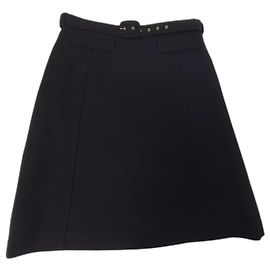Dolce & Gabbana Black Wool Skirt Black
