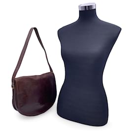 Bottega Veneta-Vintage Brown Leather Flap Shoulder Bag-Brown