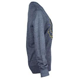 Kenzo-Kenzo Obermaterial besticktes Sweatshirt aus grauer Baumwolle-Grau