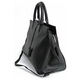 Saint Laurent-Saint Laurent Cabas Rive Gauche shoulder bag in black leather-Black