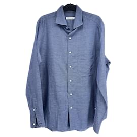 Loro Piana-LORO PIANA  Shirts T.International L Linen-Blue