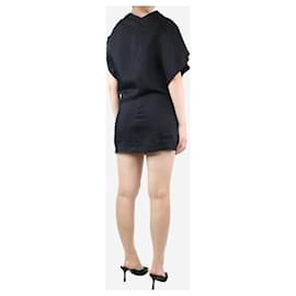 Jil Sander-Black asymmetric satin dress - size UK 12-Black