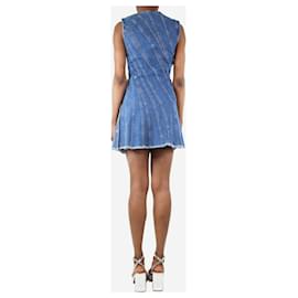 Thierry Mugler-Blue sleeveless denim asymmetric dress - size UK 8-Blue
