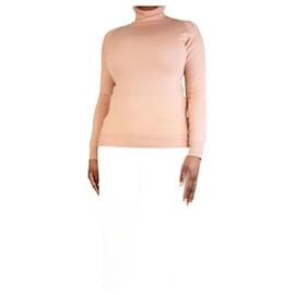 Autre Marque-Suéter de caxemira rosa claro com gola alta - tamanho M-Rosa