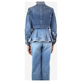 Alexander Mcqueen-Jaqueta jeans peplum com camadas forradas em azul - tamanho Reino Unido 8-Azul