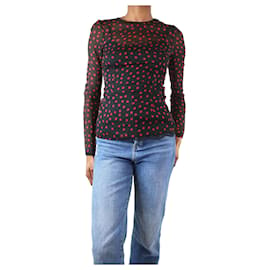 Dolce & Gabbana-Blusa nera a pois - taglia UK 6-Nero