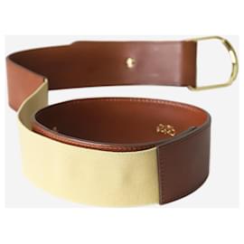 Chloé-Brown leather belt with gold hardware buckle - size EU 36-Brown