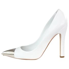 Louis Vuitton-White pointed-toe leather heels - size EU 36.5-White