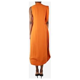 Valentino-Vestido midi laranja sem mangas com babados - tamanho UK 6-Laranja
