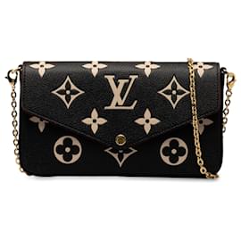 Louis Vuitton-Louis Vuitton Preto Monograma Empriente Bicolor Pochette Felicie-Preto