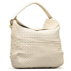 Bottega Veneta-Bottega Veneta White Intrecciato Handbag-White
