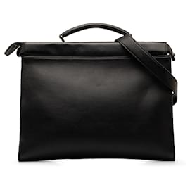Fendi-Bolso satchel negro Peekaboo de ajuste icónico de Fendi-Negro