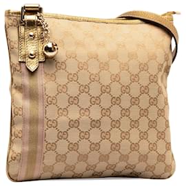 Gucci-Gucci Brown GG Canvas Jolicoeur Crossbody-Brown,Other