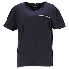 Tommy Hilfiger-T-shirt da uomo dalla vestibilità regolare con tasca Flex-Blu navy