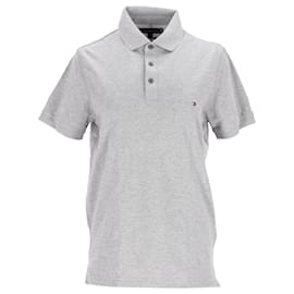 Tommy Hilfiger-Herren-Poloshirt mit schmaler Passform und kurzen Ärmeln-Grau
