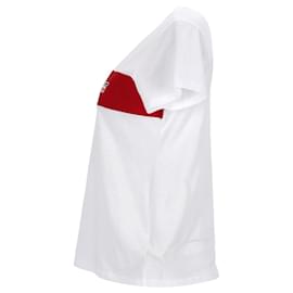 Tommy Hilfiger-T-shirt da donna con logo bandiera Tommy Hilfiger in cotone bianco-Bianco
