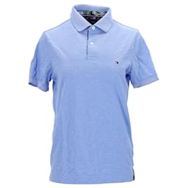 Tommy Hilfiger-Mens Slim Fit Short Sleeve Polo-Blue,Light blue