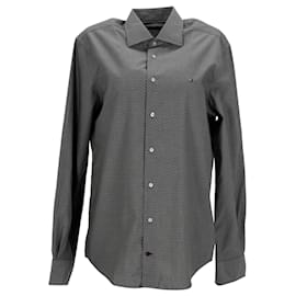 Tommy Hilfiger-Mens Regular Fit Long Sleeve Shirt Woven Top-Green