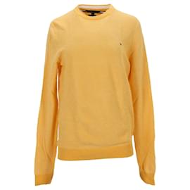 Tommy Hilfiger-Maglione girocollo da uomo in cotone-Giallo