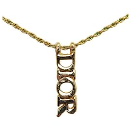 Dior-Dior Logo Pendant Necklace Metal Necklace in Good condition-Other