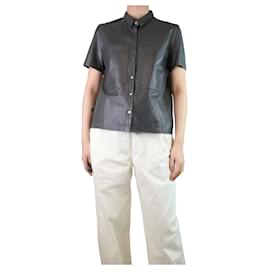 Autre Marque-Camisa de couro cinza de manga curta - tamanho M-Cinza