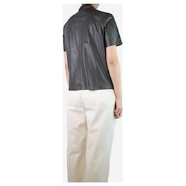 Autre Marque-Camisa de couro cinza de manga curta - tamanho M-Cinza