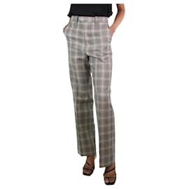 Gucci-Grey and beige checkered trousers - size UK 6-Grey