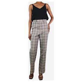 Gucci-Grey and beige checkered trousers - size UK 6-Grey